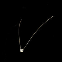 14K Yellow Gold East-West Solitaire Pendant with 1.55 Carat Emerald Cut Lab Diamond - D VVS2 Clarity IGI Certified - Covaloro Fine Jewelry