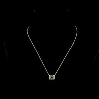 14K Yellow Gold East-West Solitaire Pendant with 5.04 Carat Emerald Cut Lab Diamond (E-F Color, VVS2 Clarity) - Covaloro Fine Jewelry