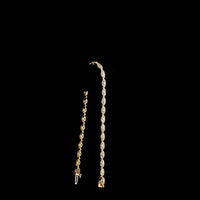 14K Yellow Gold East-West Tennis Bracelet with Moval Cut Lab Diamonds - 4.61 Total Carat Weight - Covaloro Fine Jewelry