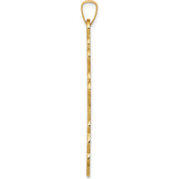 14K Yellow Gold Eastern Orthodox Cross Pendant with Textured Finish - 40mm Length by Oro Pregiato