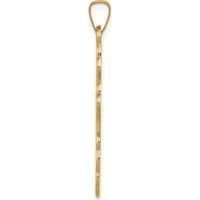 14K Yellow Gold Eastern Orthodox Cross Pendant with Textured Finish by Oro Pregiato