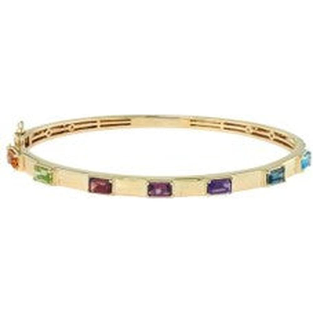 14K Yellow Gold EFFY Multicolor Gemstone Bangle Bracelet - 2.20 Carat Total Gem Weight