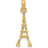 14K Yellow Gold Eiffel Tower Pendant - 24mm Length by Oro Pregiato