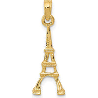 14K Yellow Gold Eiffel Tower Pendant - 24mm Length by Oro Pregiato
