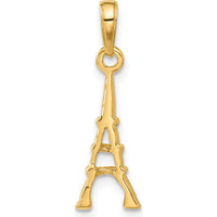 14K Yellow Gold Eiffel Tower Pendant - 24mm Length by Oro Pregiato