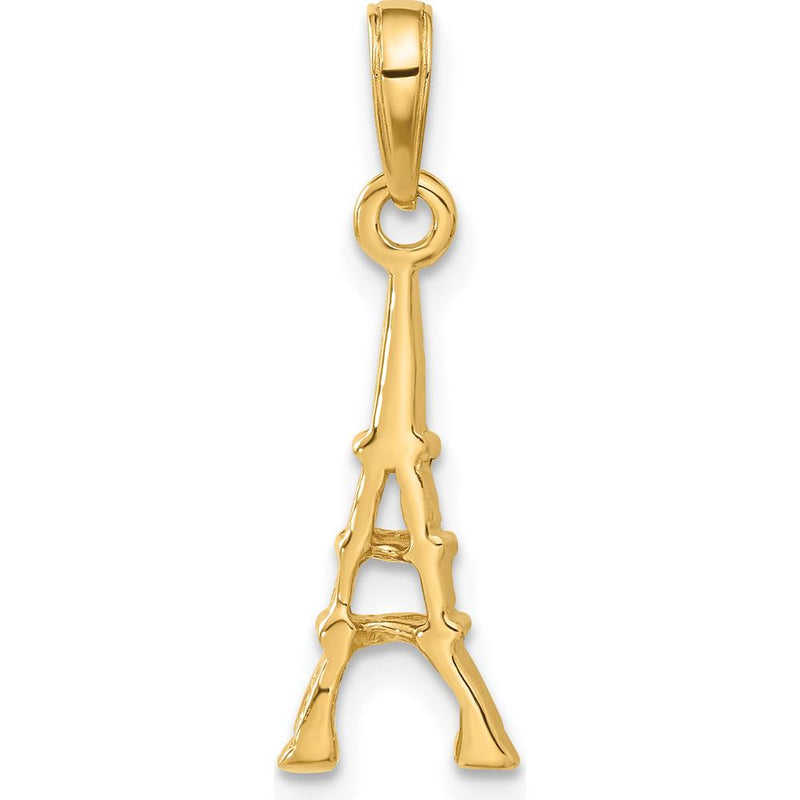14K Yellow Gold Eiffel Tower Pendant - 24mm Length by Oro Pregiato