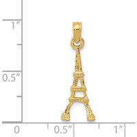 14K Yellow Gold Eiffel Tower Pendant - 24mm Length by Oro Pregiato