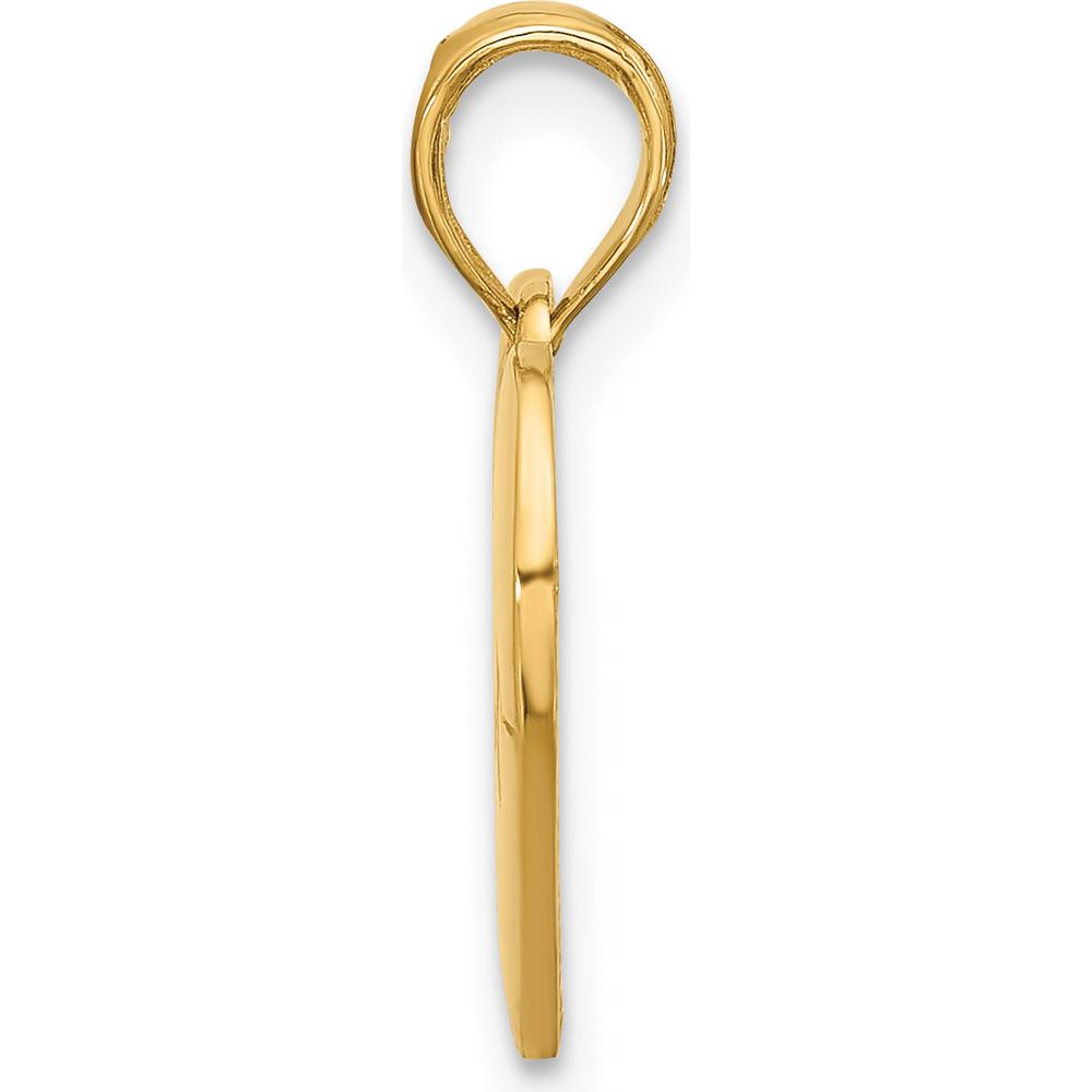 14K Yellow Gold EKG Heartbeat Pendant Charm - Polished Finish, 18.7mm Length, Unisex Design by Oro Pregiato