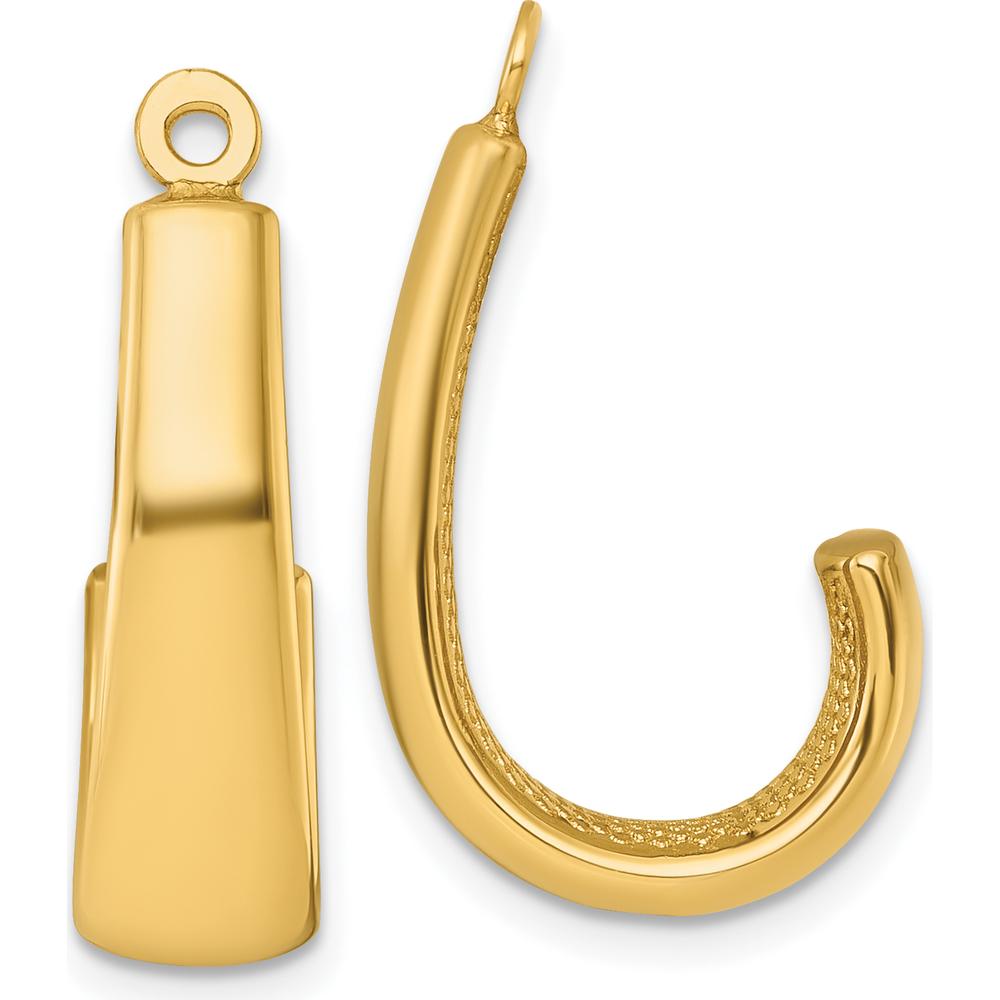 14K Yellow Gold Electroformed J-Hoop Earring Jackets - Pair by Oro Pregiato