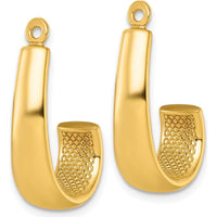 14K Yellow Gold Electroformed J-Hoop Earring Jackets - Pair by Oro Pregiato