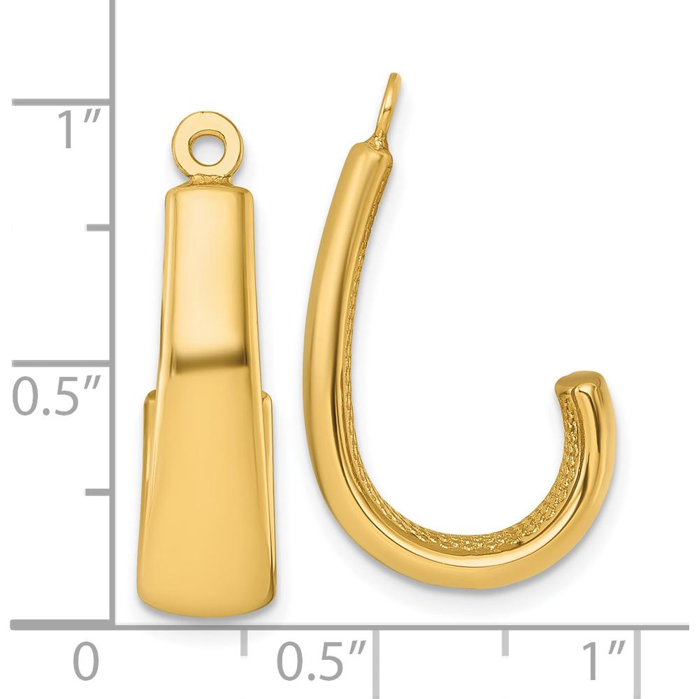 14K Yellow Gold Electroformed J-Hoop Earring Jackets - Pair by Oro Pregiato