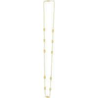 14K Yellow Gold Elongated Hexagon Link Necklace - 18" Polished Chain with Pear-Shaped Lobster Clasp by Orozza Fine Jewelry