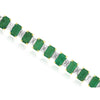 14K Yellow Gold Emerald and Diamond Tennis Bracelet - 12.35 Carats Total Gem Weight
