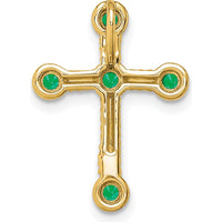 14K Yellow Gold Emerald Cross Slide Pendant - 0.29 Carat Total Emerald Weight by Lumare Gioia