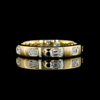 14K Yellow Gold Emerald Cut Diamond Eternity Band with East-West Flush Setting - 0.66 Carats Total Diamond Weight (E-F VS1 Lab Diamonds) - Covaloro Fine Jewelry