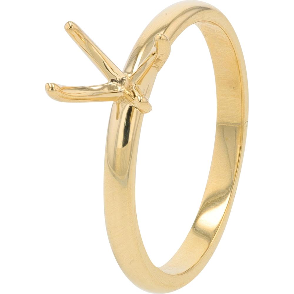 14K Yellow Gold Emerald Cut Diamond Semi - Mount Ring - Holds Approximately 1 Carat Diamond