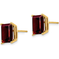 14K Yellow Gold Emerald Cut Garnet Stud Earrings - 2.65 Carat Total Garnet Weight by Monteluci Fine Jewelry