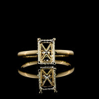 14K Yellow Gold Emerald Cut Halo Ring with 1.71 Carat Lab Center Diamond and 0.08 Carat Lab Diamond Halo - GIA Certified F VVS2 - 1.79 Total Carat Weight - Covaloro Fine Jewelry