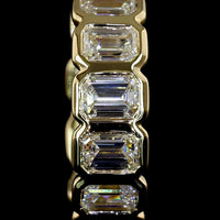 14K Yellow Gold Emerald Cut Huggie Earrings with Bezel Set Lab Diamonds - 1.82 Carat Total Diamond Weight - Covaloro Fine Jewelry