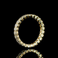 14K Yellow Gold Emerald Cut Lab Diamond Bezel Set Eternity Band - 1.00 Carats Total Diamond Weight - Covaloro Fine Jewelry