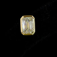 14K Yellow Gold Emerald Cut Lab Diamond Bezel Set Stud Earrings - 4.18 Carat Total Weight, IGI Certified D-E VVS1-VVS2 - Covaloro Fine Jewelry