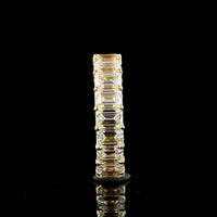 14K Yellow Gold Emerald Cut Lab Diamond Eternity Band - 5.10 Carat Total Weight with 19 Prong Set E-F VS1 Stones - Covaloro Fine Jewelry