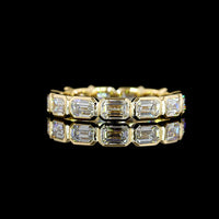 14K Yellow Gold Emerald-Cut Lab Diamond Eternity Band with East-West Bezel Setting - 2.13 Carat Total Diamond Weight, E-F Color, VS Clarity - Covaloro Fine Jewelry