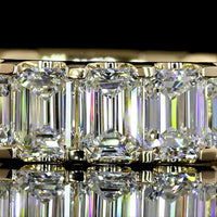 14K Yellow Gold Emerald Cut Lab Diamond Eternity Band with U Prong Setting - 5.97 Carats Total Weight, 19 Stones E-F VS Quality - Covaloro Fine Jewelry