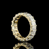 14K Yellow Gold Emerald Cut Lab Diamond Eternity Band with U Prong Setting - 5.97 Carats Total Weight, 19 Stones E-F VS Quality - Covaloro Fine Jewelry