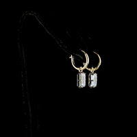 14K Yellow Gold Emerald Cut Lab Diamond Hanging Earrings - 3.15 Carat Total Weight, E-F VVS2 - Covaloro Fine Jewelry