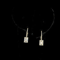 14K Yellow Gold Emerald Cut Lab Diamond Hanging Earrings with Brilliant Cut Accents - 1.12 Carat Total Diamond Weight - Covaloro Fine Jewelry