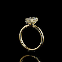 14K Yellow Gold Emerald Cut Lab Diamond Hidden Halo Ring - 2.26 Carat Total Weight (2.17 Carat Center, E VVS2, IGI Certified) - Covaloro Fine Jewelry
