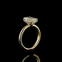 14K Yellow Gold Emerald Cut Lab Diamond Hidden Halo Ring - 2.26 Carat Total Weight (2.17 Carat Center, E VVS2, IGI Certified) - Covaloro Fine Jewelry
