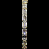14K Yellow Gold Emerald Cut Lab Diamond Hoop Earrings - 11.12 Carat Total Weight, East-West Prong Setting, E-F VS Clarity - Covaloro Fine Jewelry