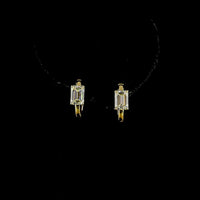 14K Yellow Gold Emerald-Cut Lab Diamond Huggie Earrings - 2.09 Carat Total Weight, F Color, VS1 Clarity - Covaloro Fine Jewelry