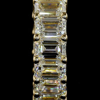 14K Yellow Gold Emerald Cut Lab Diamond Huggie Earrings - 2.97 Carat Total Weight, E-F Color VS Clarity with Prong Setting - Covaloro Fine Jewelry