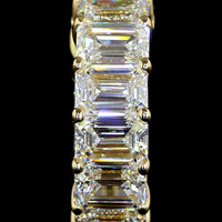 14K Yellow Gold Emerald Cut Lab Diamond Huggie Earrings - 4.18 Carats Total Diamond Weight - Covaloro Fine Jewelry