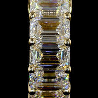 14K Yellow Gold Emerald Cut Lab Diamond Huggie Earrings - 5.18 Carat Total Weight, 16 Stones, E-F Color VS Clarity - Covaloro Fine Jewelry