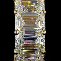 14K Yellow Gold Emerald Cut Lab Diamond Huggie Earrings - 6.08 Carats Total Diamond Weight (E-F Color, VS Clarity) - Covaloro Fine Jewelry