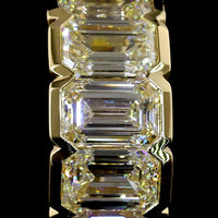 14K Yellow Gold Emerald Cut Lab Diamond Huggie Earrings with Half Bezel Setting - 5.12 Carat Total Diamond Weight (E-F Color, VS Clarity) - Covaloro Fine Jewelry