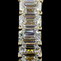 14K Yellow Gold Emerald Cut Lab Diamond Huggie Earrings with Prong Setting - 2.00 Total Carat Weight - Covaloro Fine Jewelry