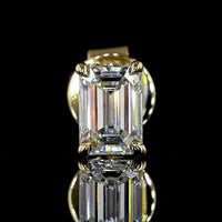 14K Yellow Gold Emerald Cut Lab Diamond Stud Earrings - 1.08 Total Carat Weight, E-F Color, VVS2 Clarity - Covaloro Fine Jewelry