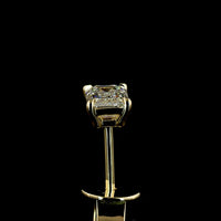 14K Yellow Gold Emerald Cut Lab Diamond Stud Earrings - 2.03 Carats Total Diamond Weight (D VVS2 and E VVS2) - Covaloro Fine Jewelry