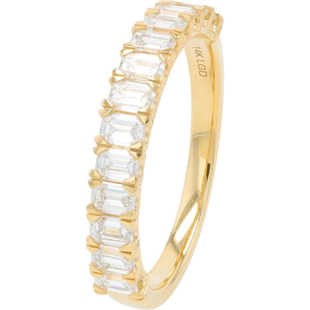 14K Yellow Gold Emerald-Cut Lab Grown Diamond Band - 1.00 Carat Total Diamond Weight