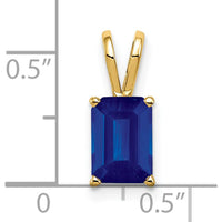 14K Yellow Gold Emerald-Cut Sapphire Pendant - 1.9 Carat Blue Sapphire by Monteluci Fine Jewelry