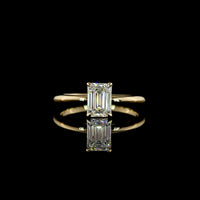 14K Yellow Gold Emerald Cut Solitaire Ring with 1.04 Carat Lab Diamond - D VVS2 IGI Certified - Covaloro Fine Jewelry