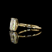14K Yellow Gold Emerald Cut Solitaire Ring with 2.59 Carat IGI Certified Lab Diamond - E-F Color, VVS2 Clarity - Covaloro Fine Jewelry