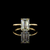14K Yellow Gold Emerald Cut Solitaire Ring with 2.59 Carat IGI Certified Lab Diamond - E-F Color, VVS2 Clarity - Covaloro Fine Jewelry