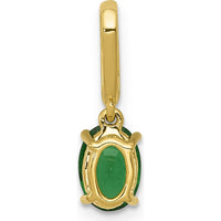 14K Yellow Gold Emerald Pendant with Round Diamonds - 0.71 Carat Emerald, 0.03 Carat Total Diamond Weight by Lumare Gioia