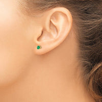 14K Yellow Gold Emerald Stud Earrings - 0.28 Carat Total Emerald Weight by Monteluci Fine Jewelry